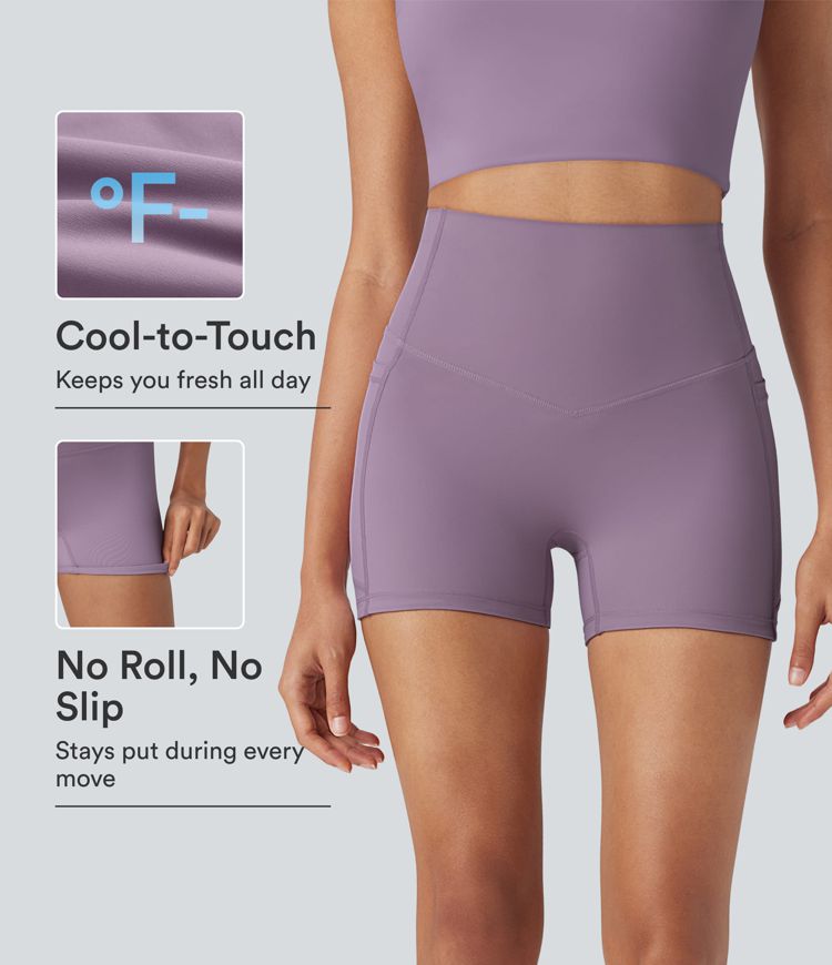 Halara UltraSculpt™ Cool Quick Dry High Waisted Tummy Control Shaping Yoga Biker Shorts 3'' with Pockets-UPF50+ Halara UltraSculpt™ Cool Quick Dry High Waisted Tummy Control Shaping Yoga Biker Shorts 3'' with Pockets-UPF50+