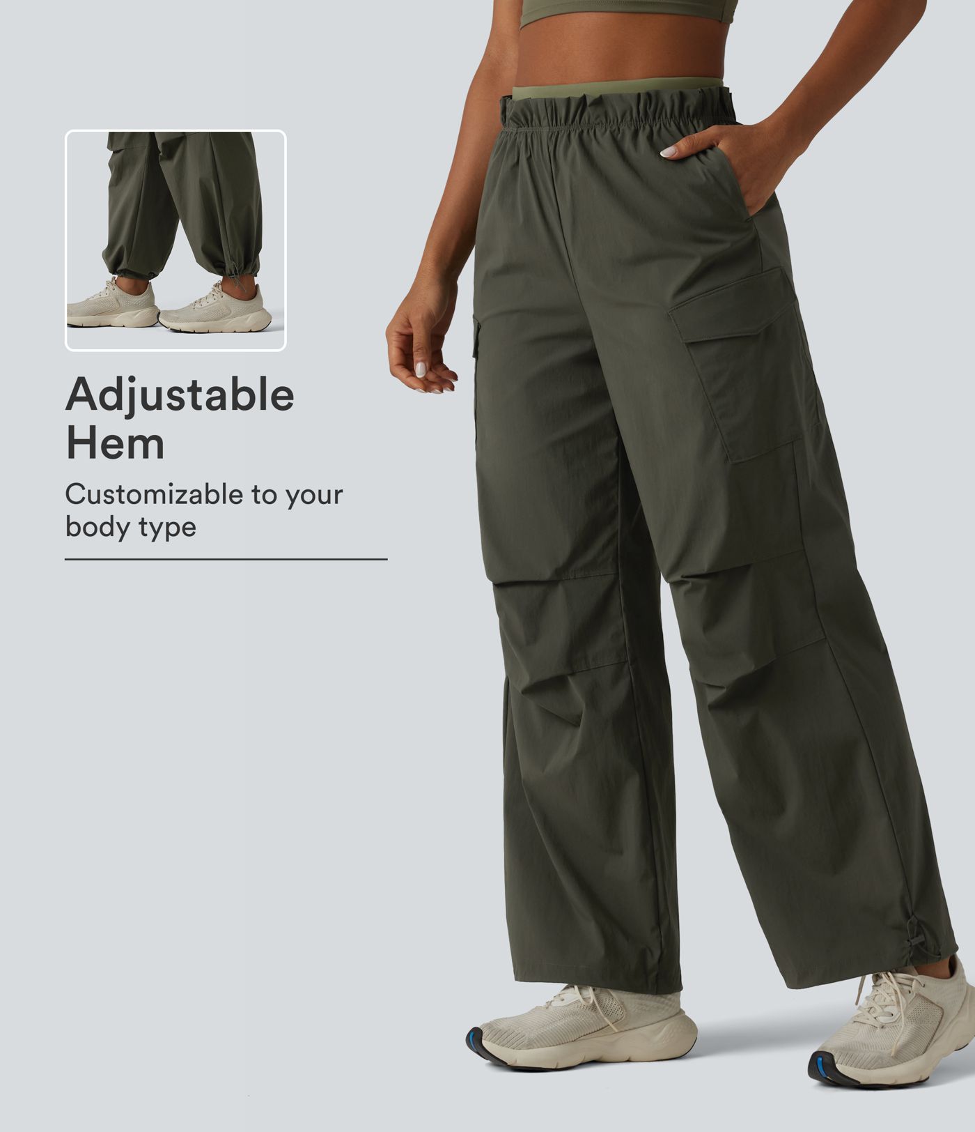 High Waisted Baggy Hiking Cargo Joggers with Pockets High Waisted Baggy Hiking Cargo Joggers with Pockets