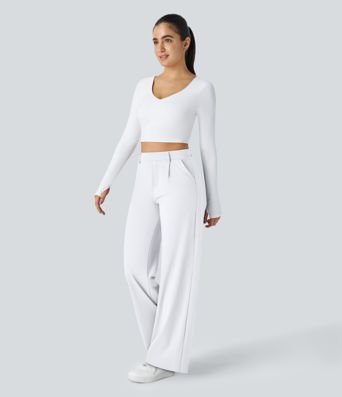 Pantalon tailleur Halara Flex™ DayStretch coupe droite taille haute avec poches