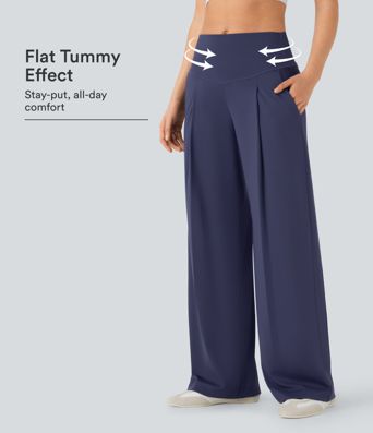SoftlyZero™ QuickDry High Waisted Tummy Control Yoga Straight Leg Pants with Pockets