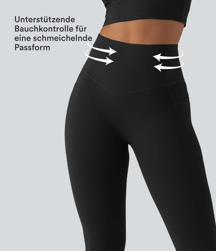 Halara UltraSculpt™ - Bootcut-Yoga-Leggings mit hohem Bund, Seitentaschen und Bauchkontrolle - Po-Lifting
