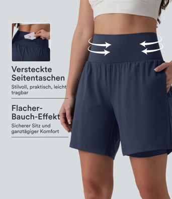 Softlyzero™ Airy - 2-in-1 Yoga-Shorts mit superhohem Bund, mehreren Taschen, Bauchkontrolle und Cool-Touch - 17,8 cm Softlyzero™ Airy - 2-in-1 Yoga-Shorts mit superhohem Bund, mehreren Taschen, Bauchkontrolle und Cool-Touch - 17,8 cm
