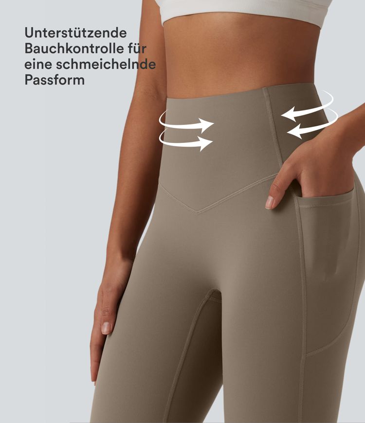 Halara UltraSculpt™ - Flare-Yoga-Leggings mit hohem Bund, Seitentaschen und Bauchkontrolle