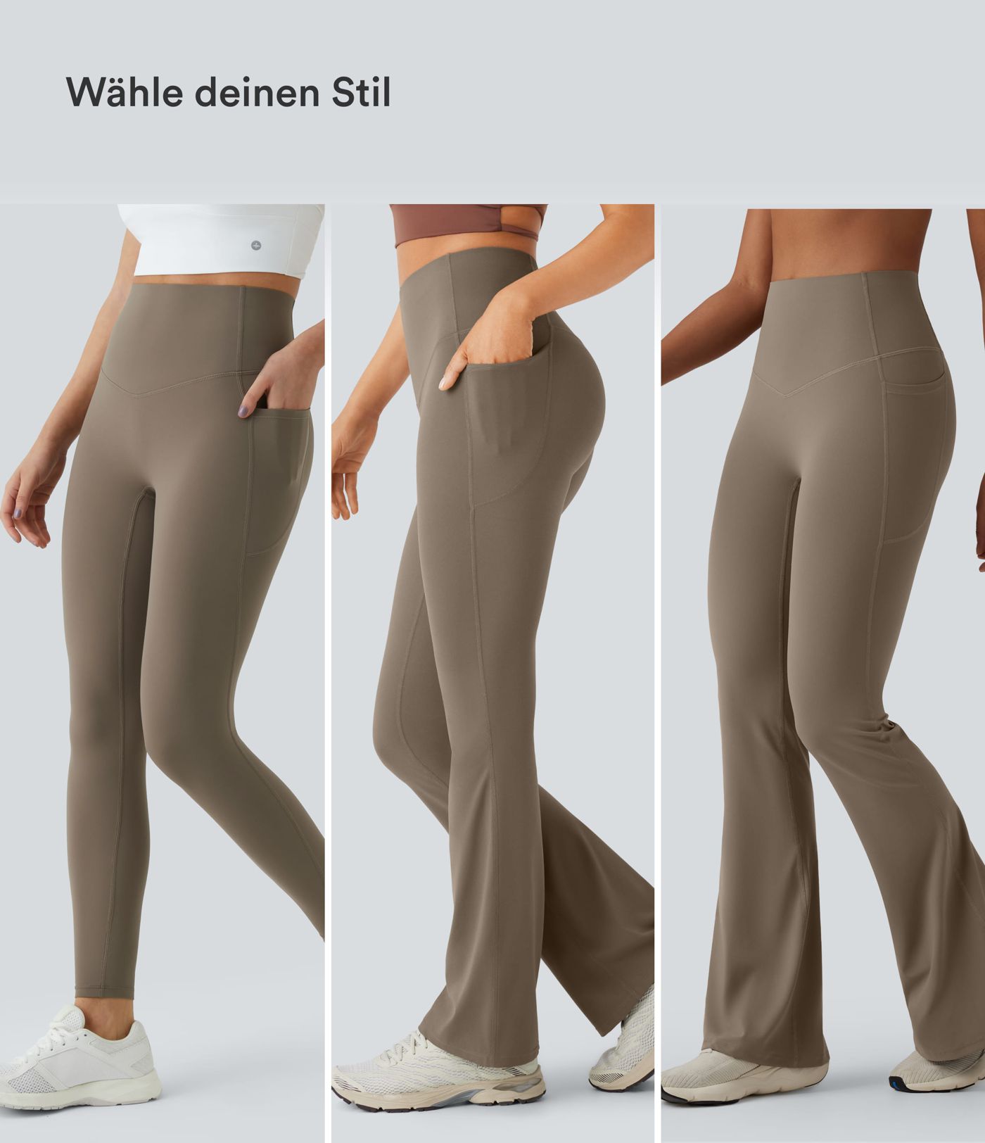 Halara UltraSculpt™ - Flare-Yoga-Leggings mit hohem Bund, Seitentaschen und Bauchkontrolle