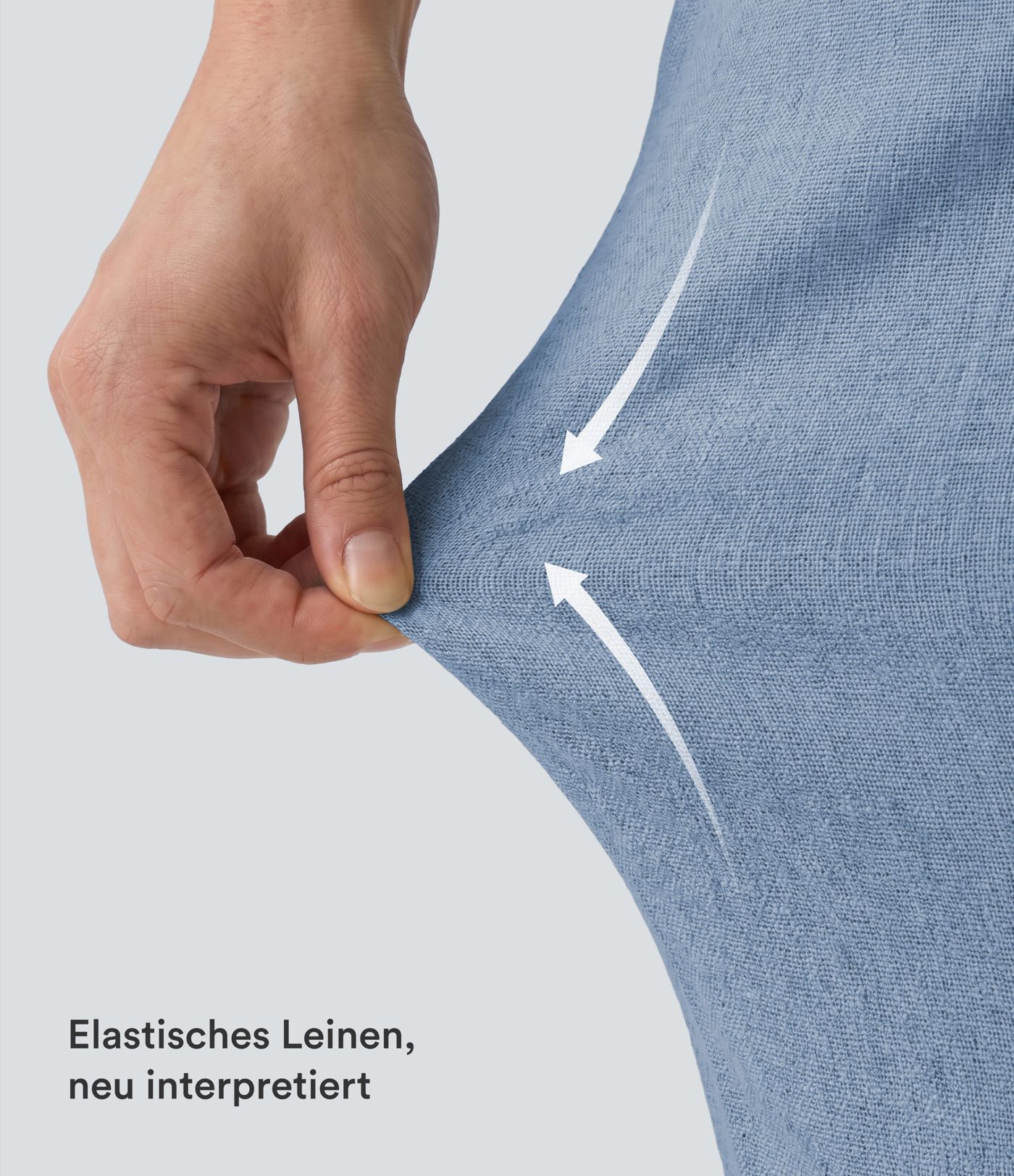 Lässige Hose aus elastischem Leinen mit hohem Bund, mehreren Taschen und Barrel-Leg Lässige Hose aus elastischem Leinen mit hohem Bund, mehreren Taschen und Barrel-Leg
