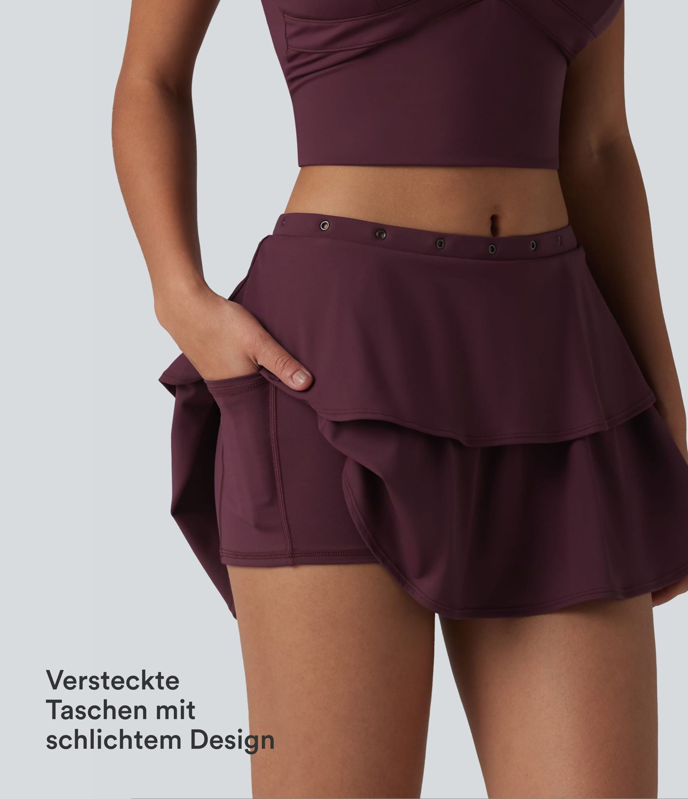Softlyzero™ Airy - Lässiger 2-in-1 Minirock mit mittelhohem Bund, Seitentasche, Stufen und InstantCool Softlyzero™ Airy - Lässiger 2-in-1 Minirock mit mittelhohem Bund, Seitentasche, Stufen und InstantCool