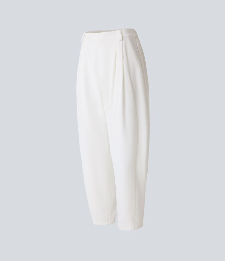 Mid Rise Pocket Barrel Leg Work Trousers Mid Rise Pocket Barrel Leg Work Trousers