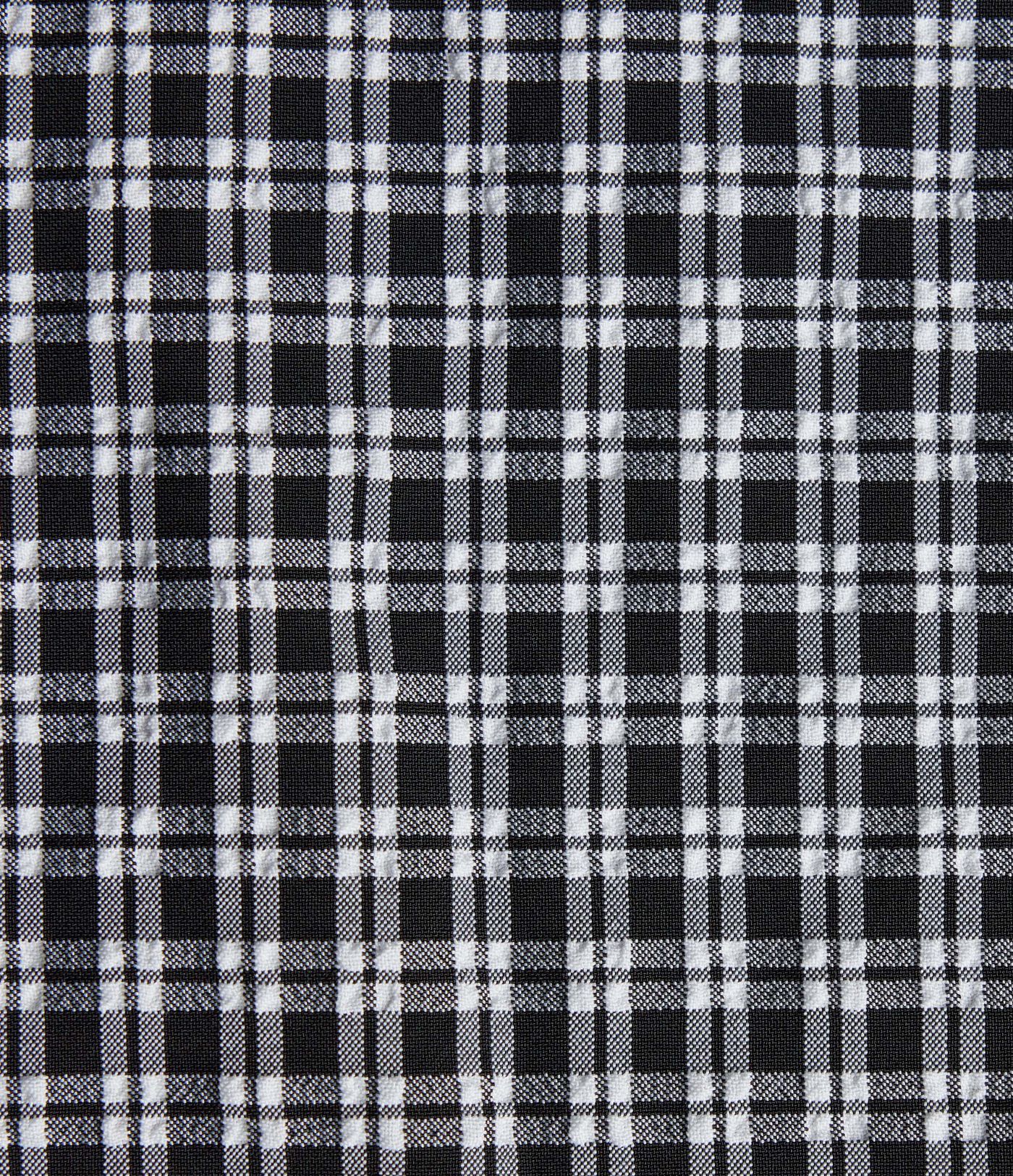 Gingham Boat Neck Sleeveless Invisible Zipper Ruched Mini Casual A-Line Dress with Pockets