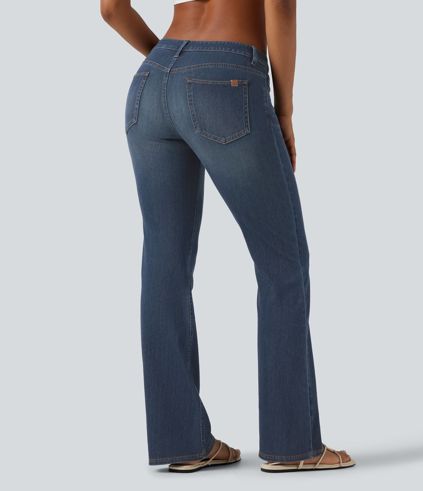 Halara Flex™ Low Rise Washed Bootcut Casual Jeans with Pockets Halara Flex™ Low Rise Washed Bootcut Casual Jeans with Pockets