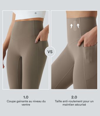 Legging 7/8 de yoga taille haute gainant sculptant anti-roulottage Halara UltraSculpt™ avec poches