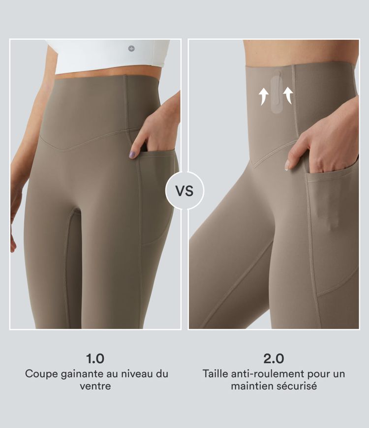 Legging 7/8 de yoga taille haute gainant sculptant anti-roulottage Halara UltraSculpt™ avec poches