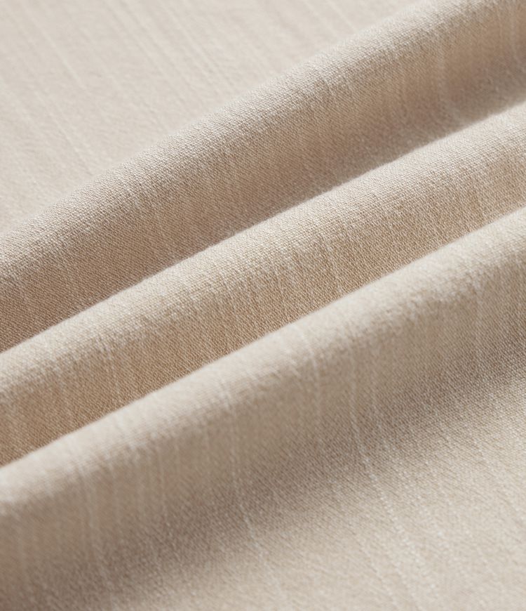Pantalones de trabajo asimétricos de talle medio con pernera tipo barril, tacto de lino y bolsillos