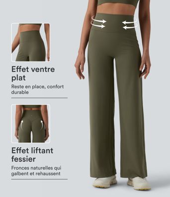 SoftlyZero™ Pantalon yoga coupe droite gainant taille haute à fronces - UPF50+ SoftlyZero™ Pantalon yoga coupe droite gainant taille haute à fronces - UPF50+
