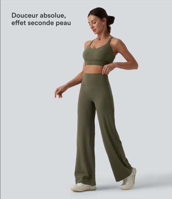 SoftlyZero™ Pantalon yoga coupe droite gainant taille haute à fronces - UPF50+ SoftlyZero™ Pantalon yoga coupe droite gainant taille haute à fronces - UPF50+