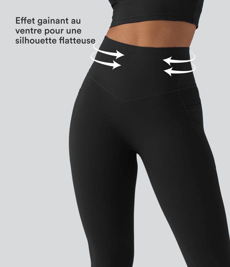 Legging de yoga bootcut Halara UltraSculpt™ taille haute push-up gainant avec poches Legging de yoga bootcut Halara UltraSculpt™ taille haute push-up gainant avec poches