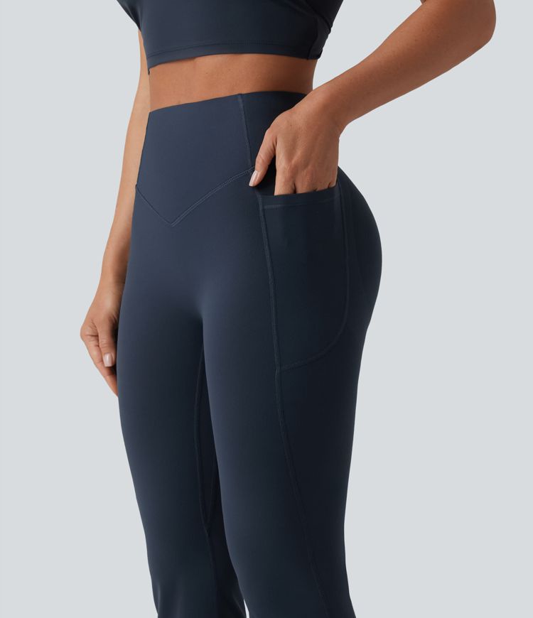 Halara UltraSculpt™ Legging yoga évasé gainant push-up taille haute à fronces avec poches Halara UltraSculpt™ Legging yoga évasé gainant push-up taille haute à fronces avec poches