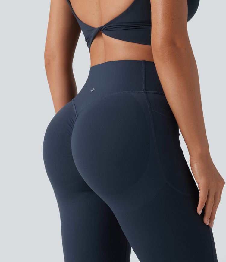 Halara UltraSculpt™ Legging yoga évasé gainant push-up taille haute à fronces avec poches Halara UltraSculpt™ Legging yoga évasé gainant push-up taille haute à fronces avec poches