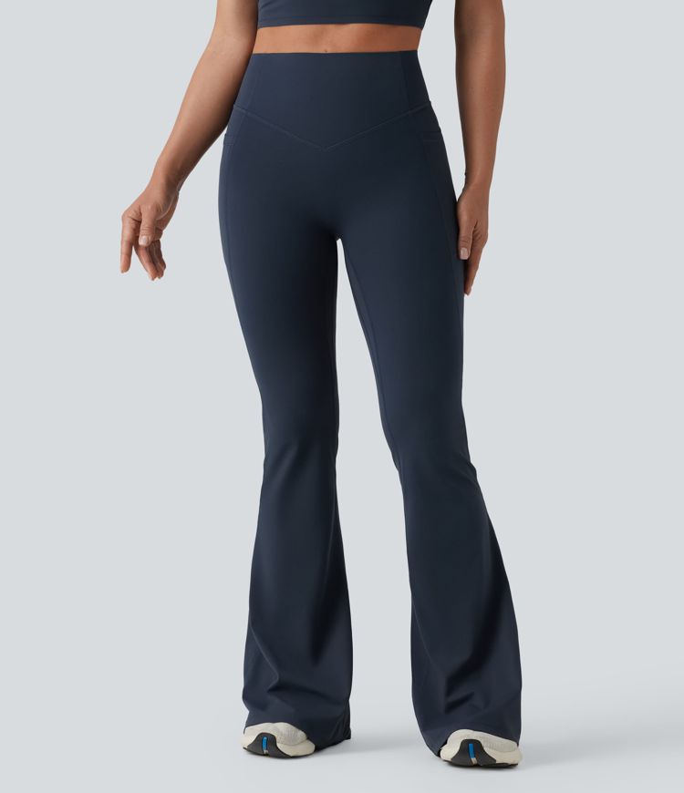 Halara UltraSculpt™ Legging yoga évasé gainant push-up taille haute à fronces avec poches Halara UltraSculpt™ Legging yoga évasé gainant push-up taille haute à fronces avec poches