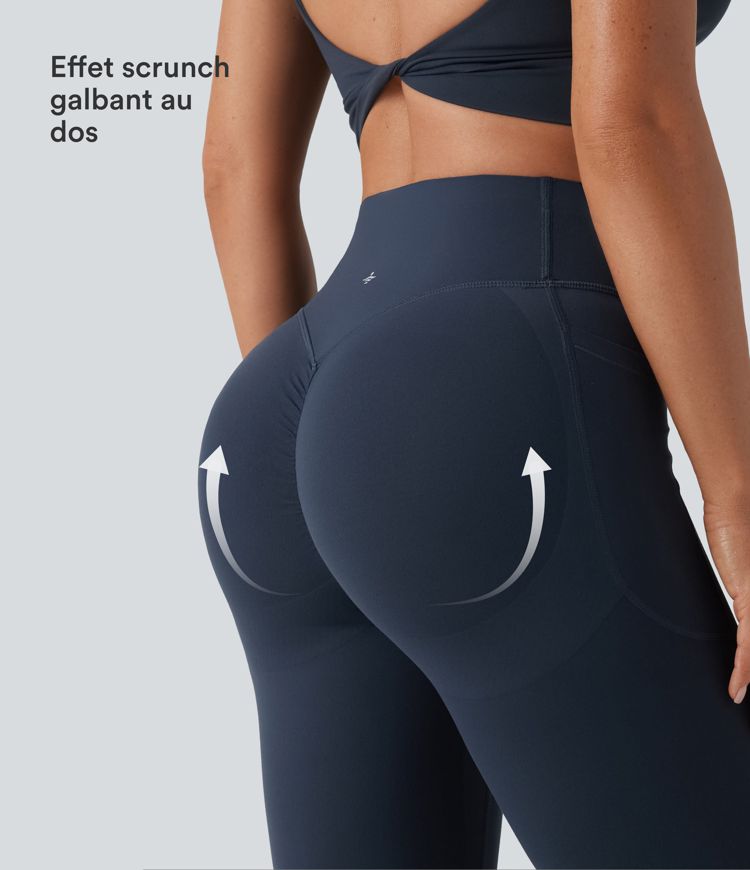 Halara UltraSculpt™ Legging yoga évasé gainant push-up taille haute à fronces avec poches Halara UltraSculpt™ Legging yoga évasé gainant push-up taille haute à fronces avec poches