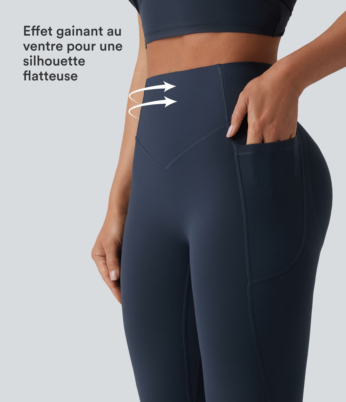Halara UltraSculpt™ Legging yoga évasé gainant push-up taille haute à fronces avec poches Halara UltraSculpt™ Legging yoga évasé gainant push-up taille haute à fronces avec poches