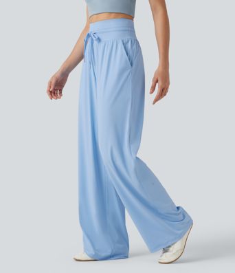Lässige Hose mit hohem Bund, Seitentaschen, Kordelzug, Cool-Touch und weitem Bein - UPF50+ Lässige Hose mit hohem Bund, Seitentaschen, Kordelzug, Cool-Touch und weitem Bein - UPF50+