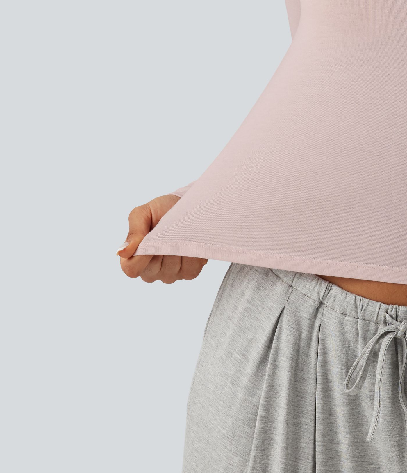 Henley Neck Long Sleeve Lounge Top