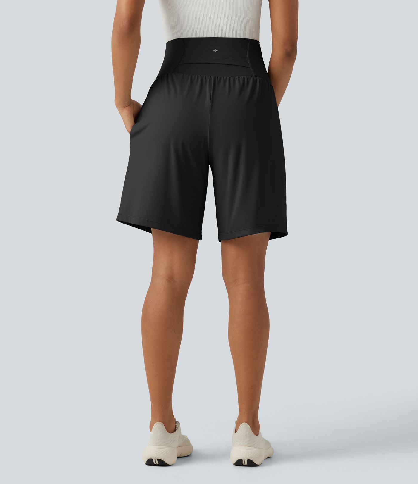 Softlyzero™ Airy Super High Waisted 2-in-1 Cool Touch Yoga Maternity Shorts 9'' with Pockets Softlyzero™ Airy Super High Waisted 2-in-1 Cool Touch Yoga Maternity Shorts 9'' with Pockets