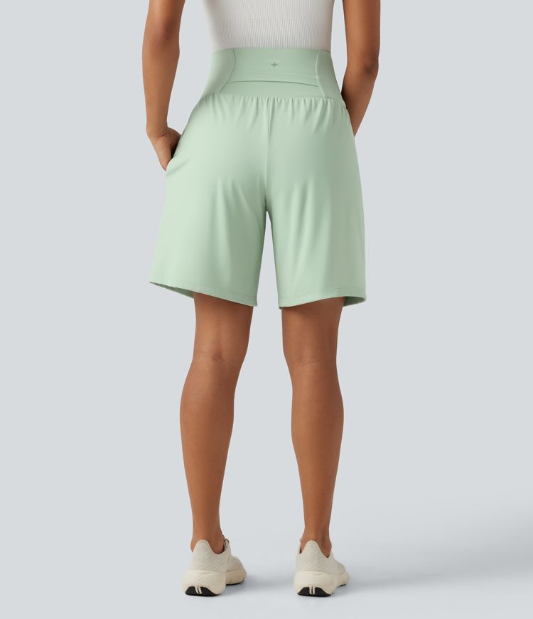Softlyzero™ Airy Super High Waisted 2-in-1 Cool Touch Yoga Maternity Shorts 9'' with Pockets Softlyzero™ Airy Super High Waisted 2-in-1 Cool Touch Yoga Maternity Shorts 9'' with Pockets