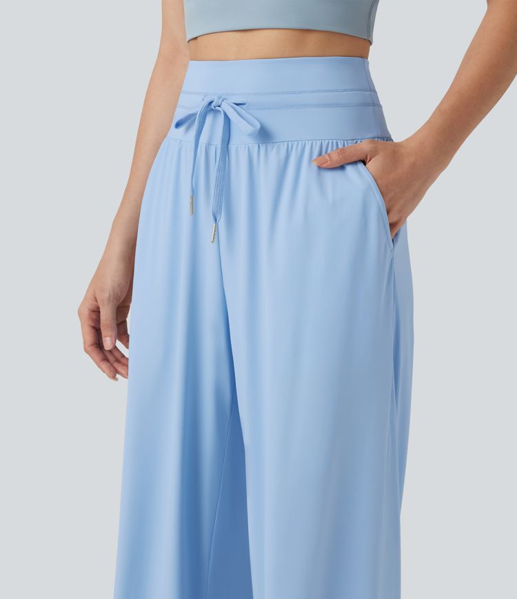 Lässige Hose mit hohem Bund, Seitentaschen, Kordelzug, Cool-Touch und weitem Bein - UPF50+ Lässige Hose mit hohem Bund, Seitentaschen, Kordelzug, Cool-Touch und weitem Bein - UPF50+