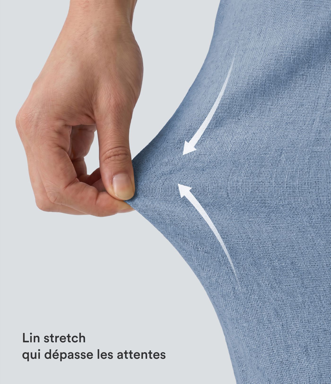 Pantalon casual taille haute en lin stretch coupe barrel avec poches Pantalon casual taille haute en lin stretch coupe barrel avec poches