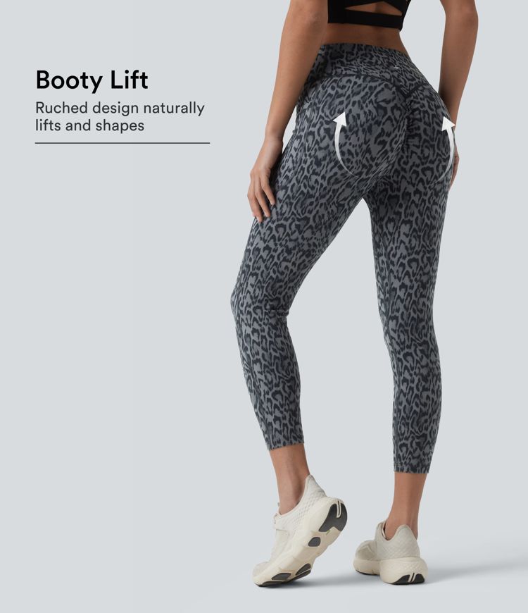 Halara UltraSculpt™ Leopard Print High Waisted Scrunch Butt Lifting Tummy Control Capri Training Leggings with Pockets Halara UltraSculpt™ Leopard Print High Waisted Scrunch Butt Lifting Tummy Control Capri Training Leggings with Pockets