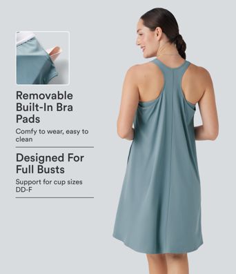 Breezeful™ RacerPocket High Low Flowy Mini Quick Dry Casual Dress DD-F Cups Breezeful™ RacerPocket High Low Flowy Mini Quick Dry Casual Dress DD-F Cups