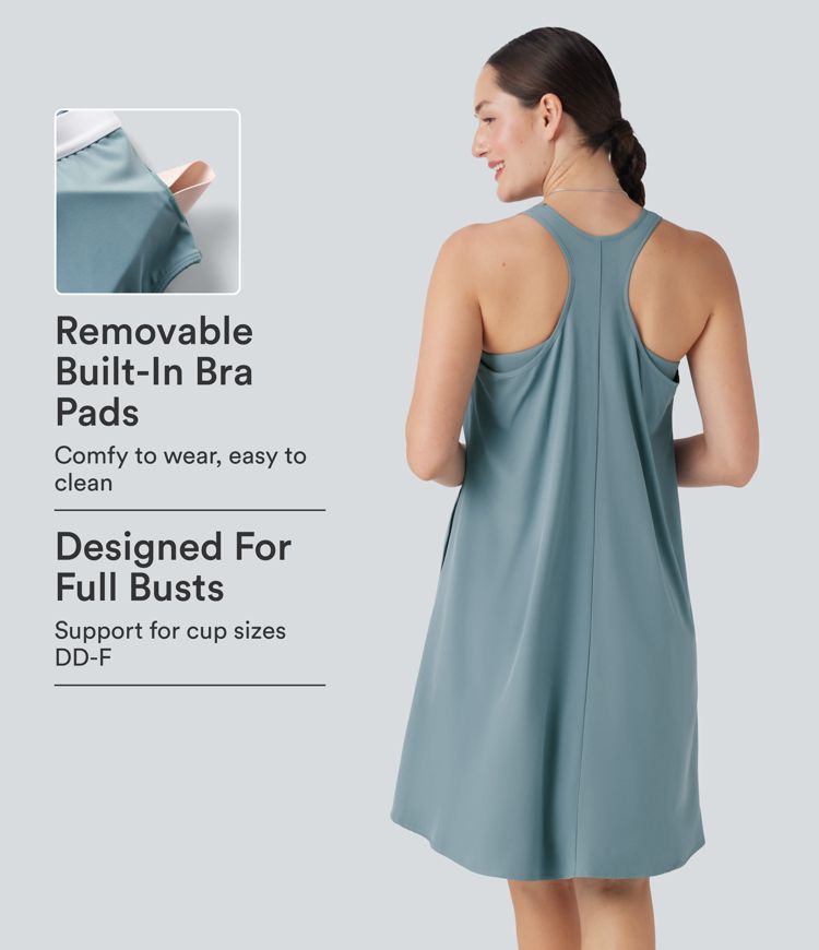 Breezeful™ RacerPocket High Low Flowy Mini Quick Dry Casual Dress DD-F Cups Breezeful™ RacerPocket High Low Flowy Mini Quick Dry Casual Dress DD-F Cups