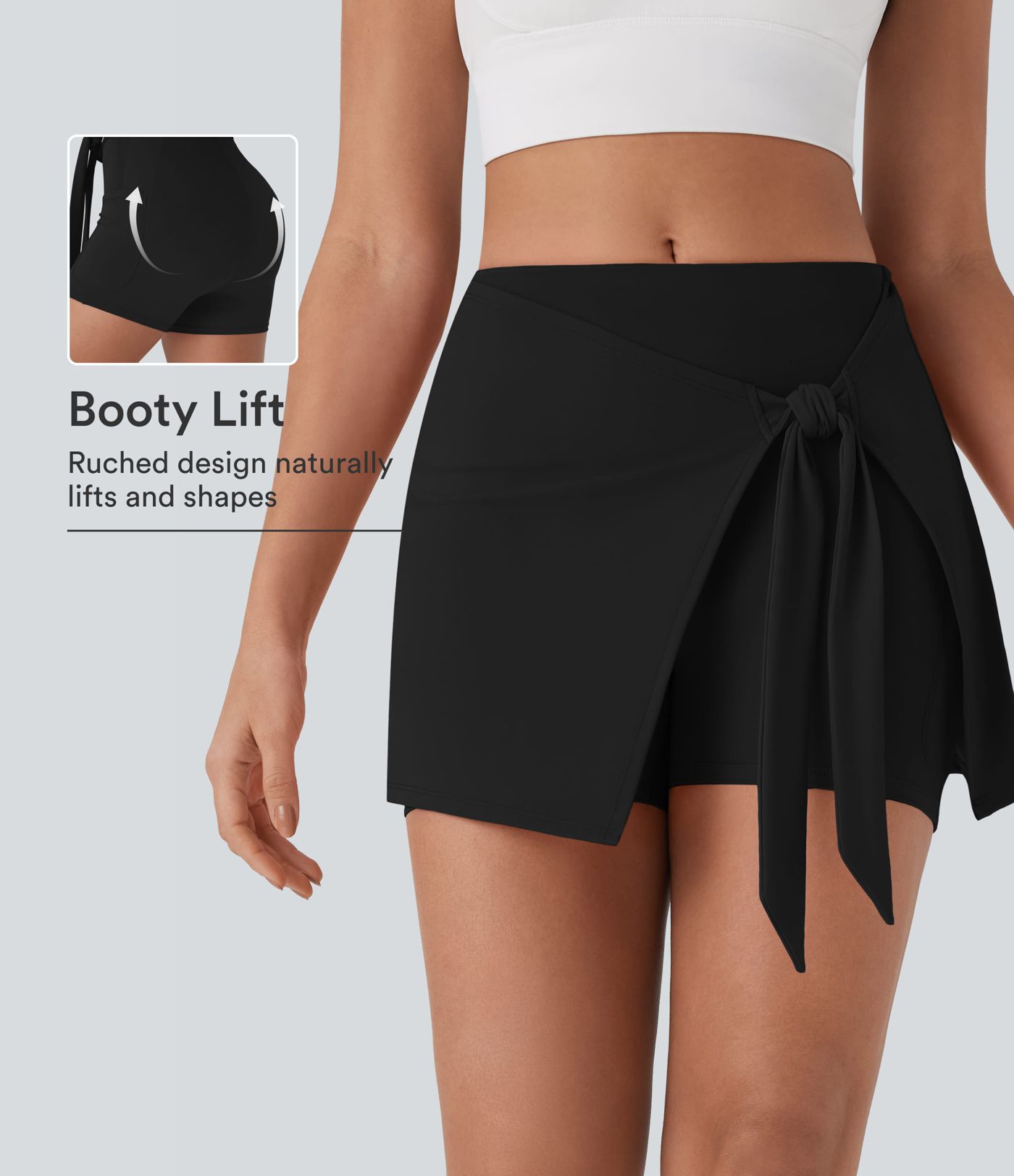SoftlyZero™ QuickDry High Waisted Butt Lifting Tie Front 2-in-1 Mini Yoga Skirt with Pocket SoftlyZero™ QuickDry High Waisted Butt Lifting Tie Front 2-in-1 Mini Yoga Skirt with Pocket