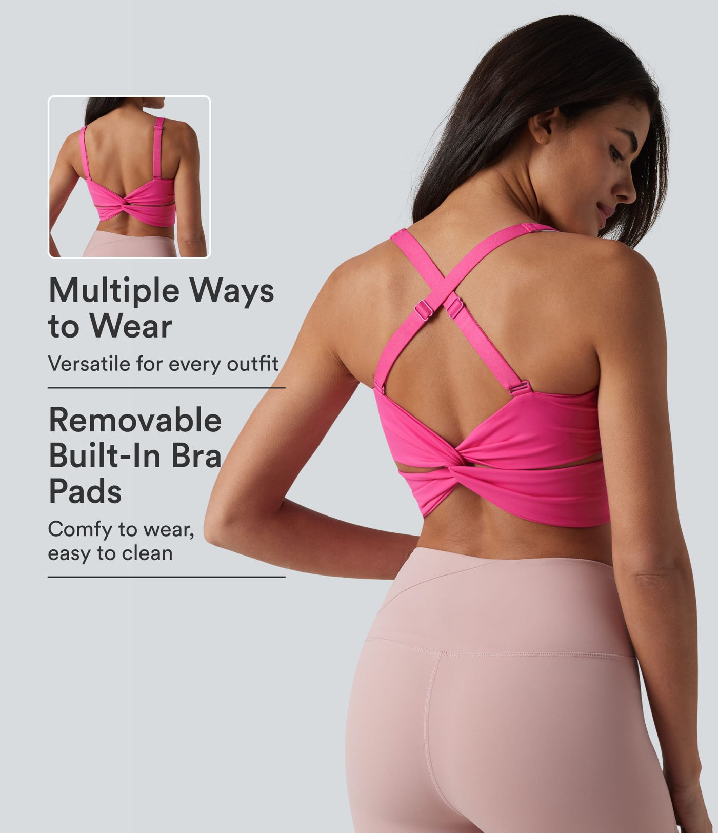 SoftlyZero™ Plush Crisscross Backless Twisted Back Adjustable Straps Built-in Bra Workout Tank Top SoftlyZero™ Plush Crisscross Backless Twisted Back Adjustable Straps Built-in Bra Workout Tank Top