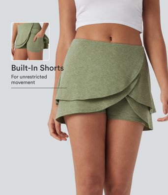Falda mini Tulppaani 2 en 1 de cintura baja, estilo casual con bolsillo