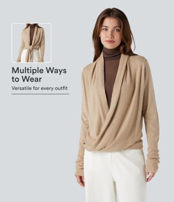 Long Sleeve Wrapped Casual Cardigan Long Sleeve Wrapped Casual Cardigan