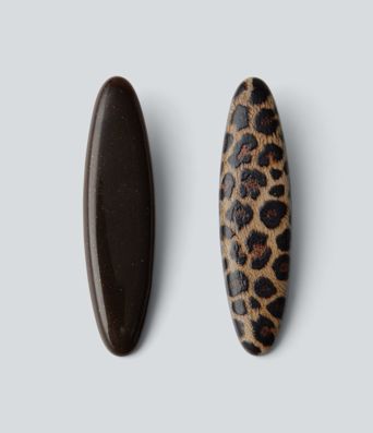 Ensemble de barrettes motif léopard