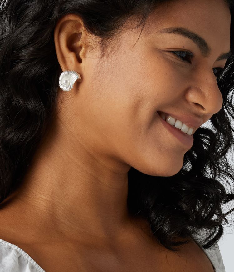 Shell-Shaped Faux Pearl Earrings