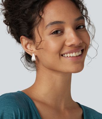 Copper Curved Willow Leaf Earrings