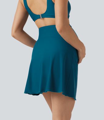 Ultra High Waisted Ruched Asymmetric Hem 2-in-1 Maternity Bikini Bottom Swimsuit