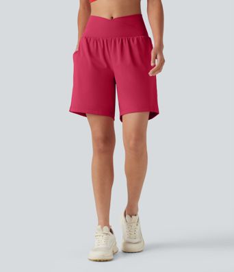 SoftlyZero™ Airy - 2-in-1 Yoga-Shorts mit hohem Crossover-Bund, mehreren Taschen und Cool-Touch - 17,8 cm SoftlyZero™ Airy - 2-in-1 Yoga-Shorts mit hohem Crossover-Bund, mehreren Taschen und Cool-Touch - 17,8 cm
