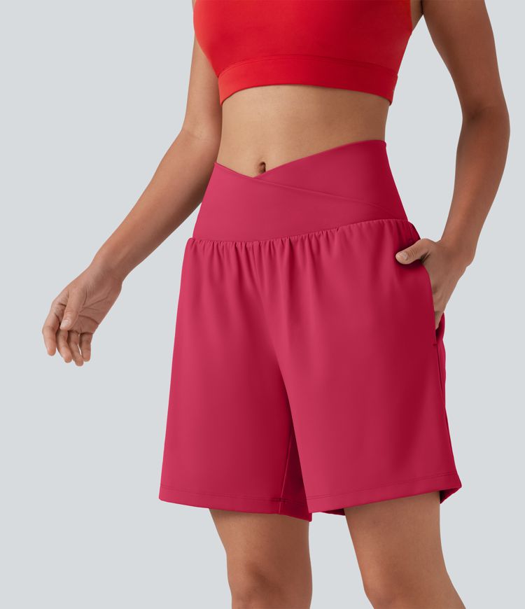 SoftlyZero™ Airy - 2-in-1 Yoga-Shorts mit hohem Crossover-Bund, mehreren Taschen und Cool-Touch - 17,8 cm SoftlyZero™ Airy - 2-in-1 Yoga-Shorts mit hohem Crossover-Bund, mehreren Taschen und Cool-Touch - 17,8 cm