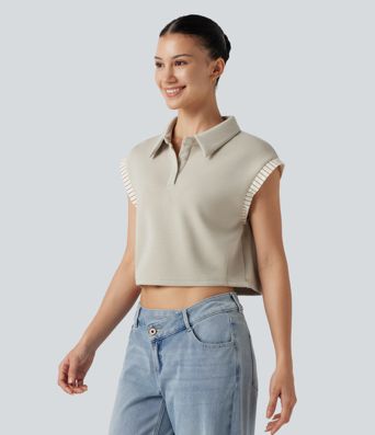 Dropped Short Sleeve Color Block Casual T-Shirt