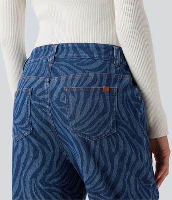Halara Flex™ Mid Rise Casual Straight Leg Jeans with Pockets Halara Flex™ Mid Rise Casual Straight Leg Jeans with Pockets