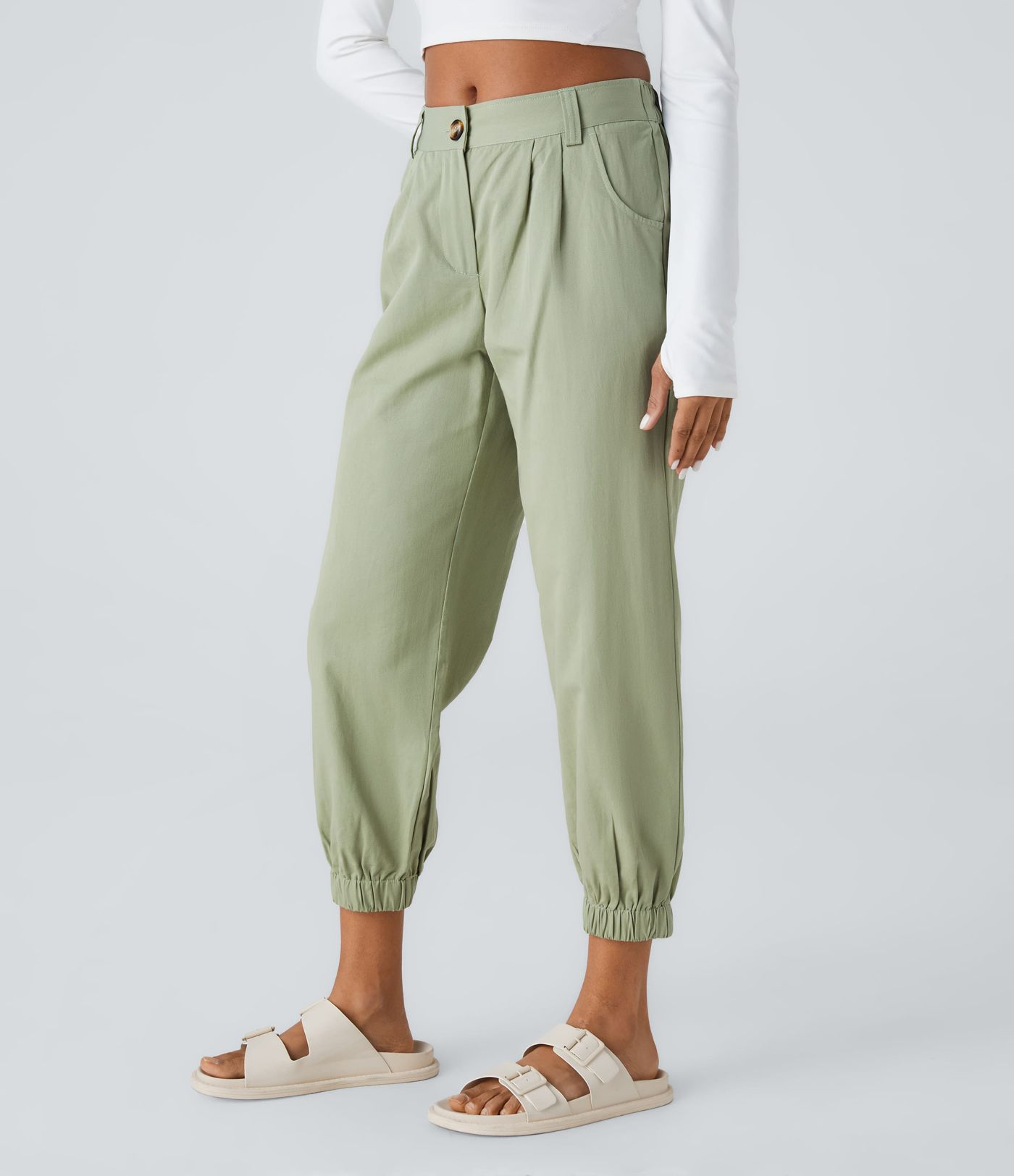Mid Rise Casual Joggers with Pockets Mid Rise Casual Joggers with Pockets
