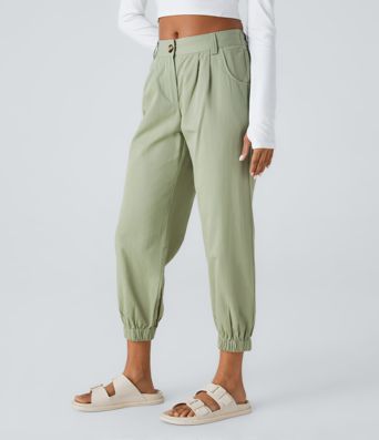 Mid Rise Casual Joggers with Pockets Mid Rise Casual Joggers with Pockets