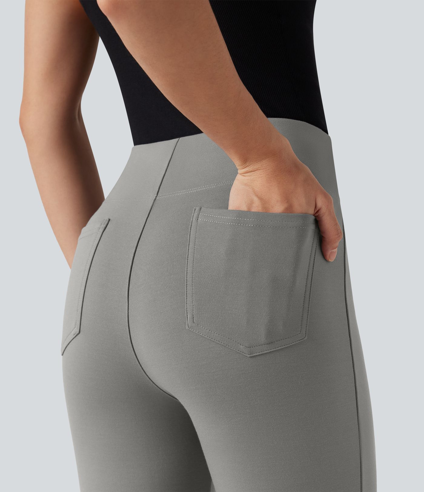 Halara Flex™ High-waisted Cropped Work Flare Pants with Pockets