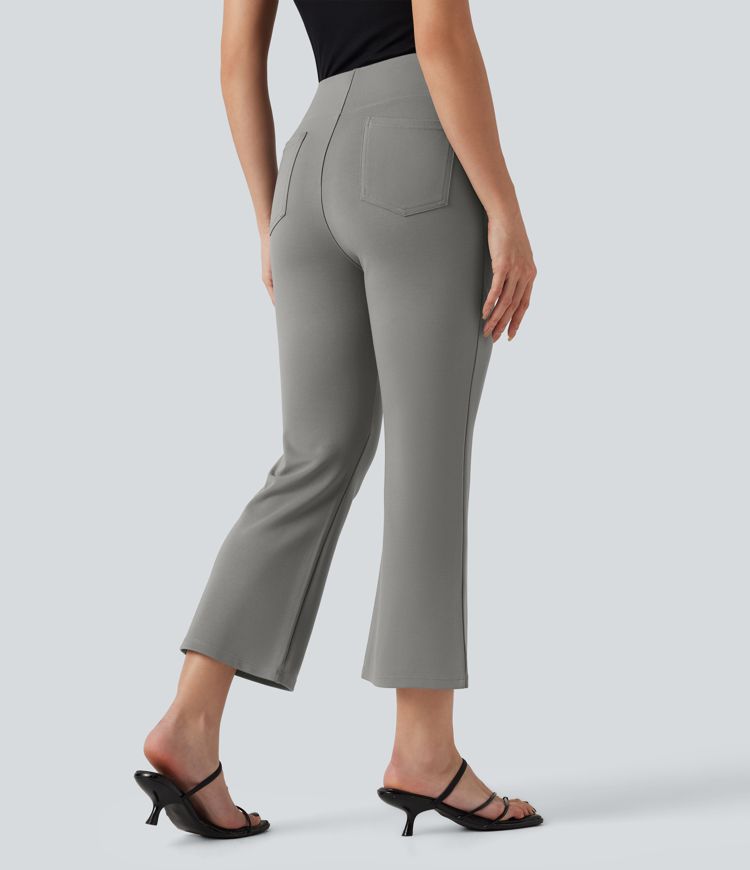 Halara Flex™ High-waisted Cropped Work Flare Pants with Pockets