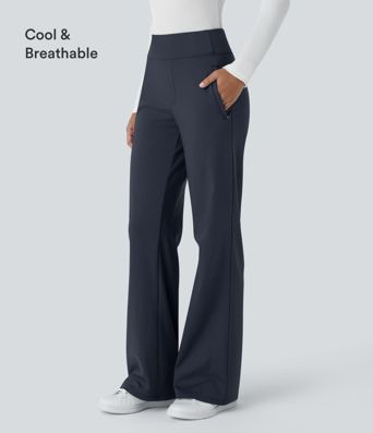 Halara Flex™ DayStretch Mid Rise Side Zipper Pocket Work Flared Trousers